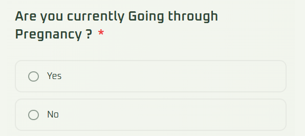 screening question pregnancy check